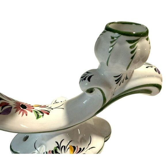 Vintage Handpainted Dual Candle Holders Made in Portugal RCCL (2) Art Pottery - Picture 4 of 8